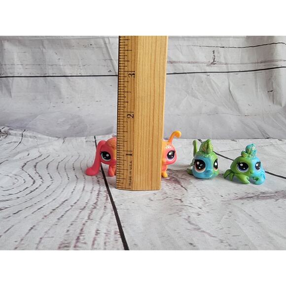 Littlest Pet Shop Mini Pets Lot 4 Seafoam Dazzle shell Apricot Sunset - Picture 5 of 5